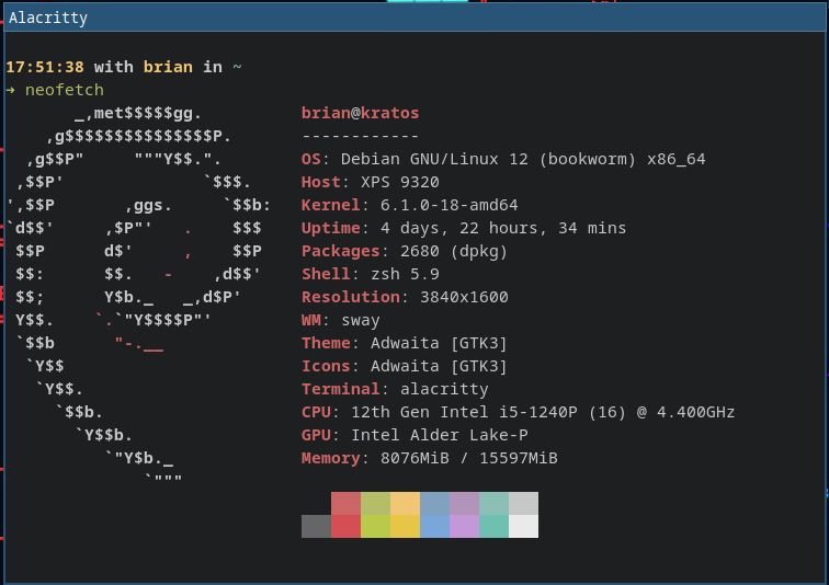 XPS Neofetch Output
